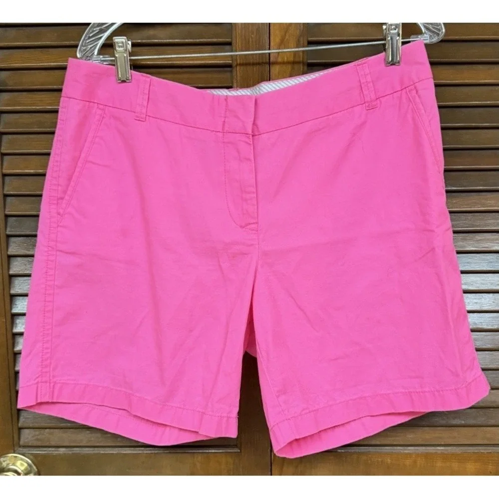 J.Crew Chino Shorts Womens 10 Pink Broken-In Cotton Preppy Coastal Summer - Picture 1 of 3